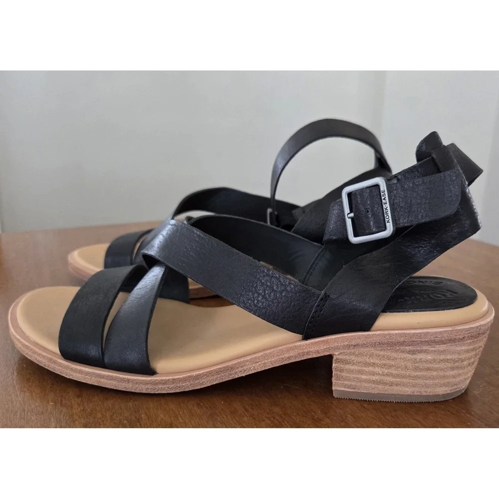 Cork Ease Marianna Ankle Strap Sandals Sz 10 Black‎